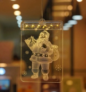 3D СВЕТОДИОДНЫЕ ВИТРАЖИ РОЖДЕСТВЕНСКИЕ ОГНИ Санта-Клаус