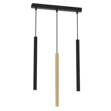 LAMPA SUFITOWA WISZĄCA CZARNA ZŁOTA LED TUBA LED G9 ZWIS EYE SOPEL GLAMOUR