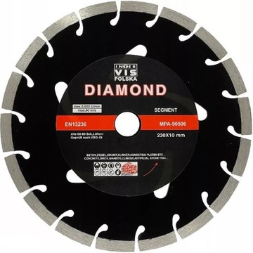 TARCZA DIAMENTOWA SEGMENT BETONU KOSTKI 230x22 mm