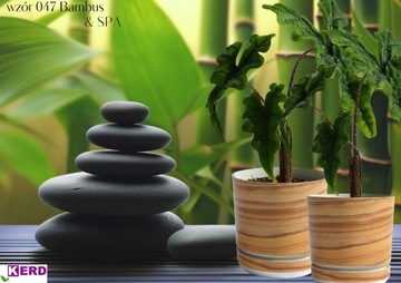 14 Doniczka z podstawką BAMBUS imitacja deski styl skandynawsk efekt drewna