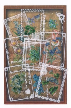 ZESTAW 60SZT NAKLEJKI FOLIOWE SCRAPBOOKING KWIATY