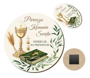 Podziękowania dla Gości Komunia Święta upominek piękny magnes