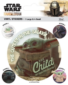 STAR WARS GWIEZDNE WOJNY NAKLEJKI NAKLEJKA WLEPKA YODA MANDALORIAN