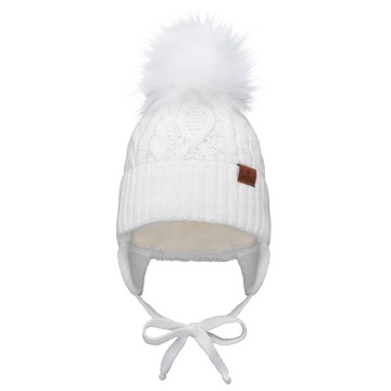 Комплект зимняя шапка + утеплитель Белый 44-48