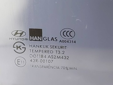 SKLO (OKNO) DVEŘE PRAVÝ ZADNÍ PRAVÁ HYUNDAI MATRIX (FC) TÓNOVANÁ
