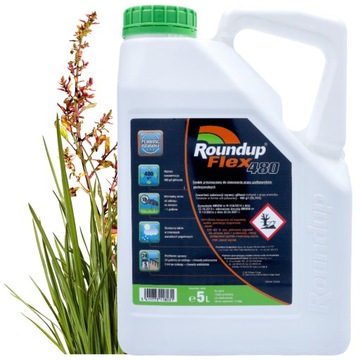 ROUNDUP FLEX 480 5L MOCNY ŚRODEK CHWASTOBÓJCZY PREPARAT NA CHWASTY RANDAP