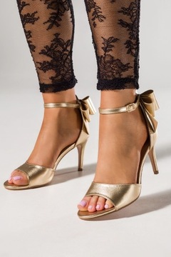 БОСОНОЖКИ ЖЕНСКИЕ НА ЗАКРЫТОМ КАБЛУКЕ, ДЕКОРАТИВНОМ БАНТЕ, КОЖАНОЙ СТЕКЛЕТКЕ, размер 39