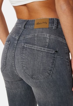 HAPPY HOLLY SZARE SPODNIE RURKI JEANS PUSH UP MID WAIST NRL NH7__M