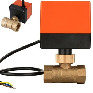 ELEKTROZAWOR ZAWOR KULOWY DWUDROGOWY 1CAL AC220V DN25 NAPĘDEM SIŁOWNIK