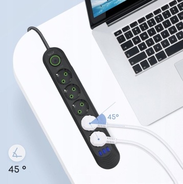 РАЗЪЕМ ПИТАНИЯ 5 РОЗЕТОК + 3 УДЛИНИТЕЛЯ USB 5М