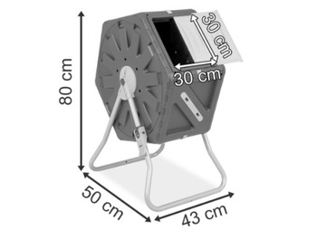 ВРАЩАЮЩИЙСЯ КОМПОСТЕР 70л 50х80х43 см ЭКОЛОГИЧЕСКИЙ 1 КАМЕРНЫЙ