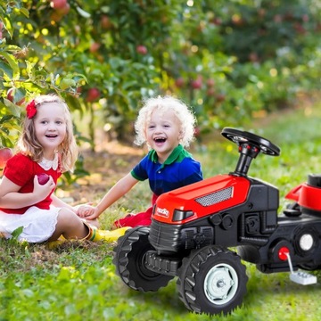 OGROMNY TRAKTOR TRAKTOREK XXL NA PEDAŁY PRZYCZEPA DLA DZIECKA JEŹDZIK