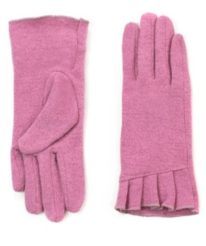 SALE-% wełniane RĘKAWICZKI z falbanką rk16428-2