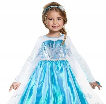 Strój Elsa Kraina Lodu Frozen Sukienka Bal 98-104