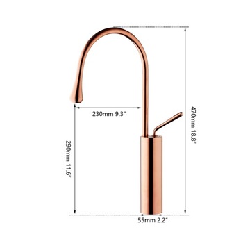 Bateria wannowa stojąca MIEDZIANA -Zestaw PREMIUM