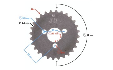 Звездочка распредвала 28/25H для MiniCross DB14