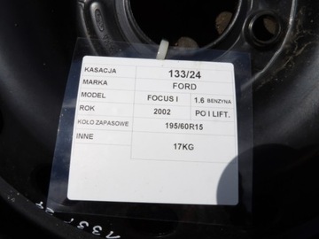FORD FOCUS I KOLO REZERVY 15"