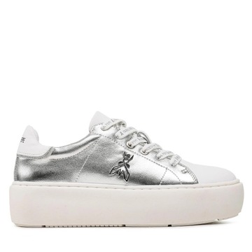 Sneakersy damskiesrebrne białe Patrizia Pepe r. 36