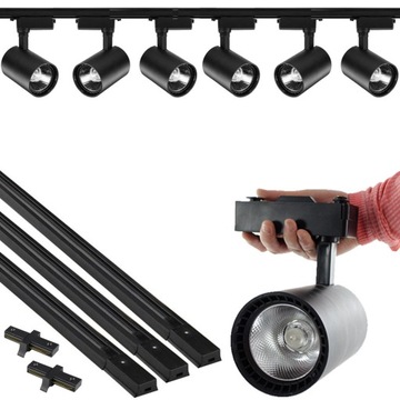 6x LAMPY LED Z SZYNOPRZEWODEM NA SZYNIE LUSTRO 3m