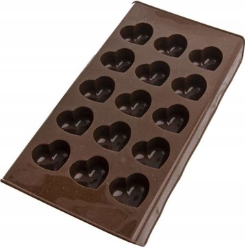 FOREMKA SILIKONOWA NA CZEKOLADKI PRALINKI LÓD 22x11cm OLDMAN SERCE FORMA