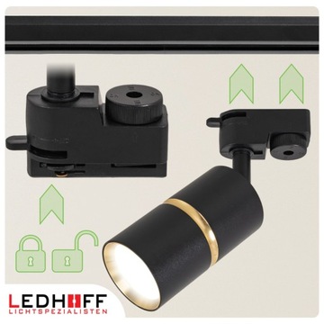 Трековое освещение Лента 3 м 5x отражатель GU10 ЧЕРНЫЙ золотой светодиодный светильник SPOT