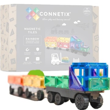 CONNETIX RAINBOW KLOCKI MAGNETYCZNE TRANSPORT PACK 50 EL