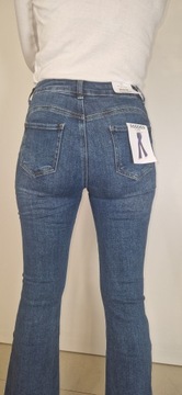 Dzwony Damskie Jeansy Wyszczuplające Spodnie Modelujące roz S/36
