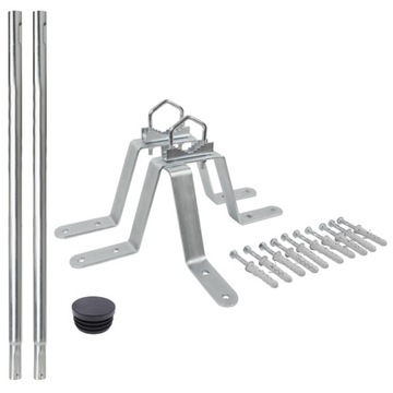 Obejma murowa UMP-150 + maszt stalowy 3m Luxon