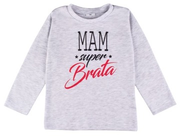 Bluzka koszulka dł rękaw MAM SUPER BRATA r. 128