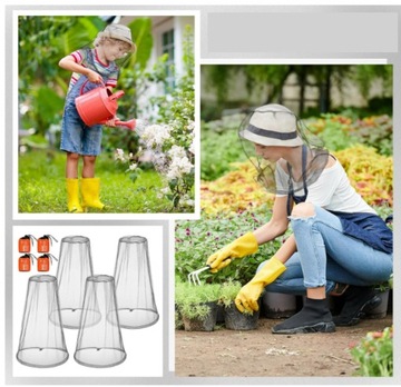 4x MOSKITIERA NA TWARZ SIATKA NA GŁOWĘ PRZECIW OWADOM NA WĘDRÓWKĘ BIWAK