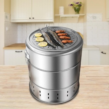 Wiadro do grilla bezdymnego, duża pojemność, stalowy, wiszący grill, L