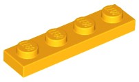 LEGO 3710 płytka 1x4 j.pomarańczowy 10szt.