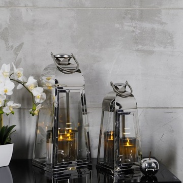 Серебряный садовый фонарь, гламурный фонарь 2в1, 53см