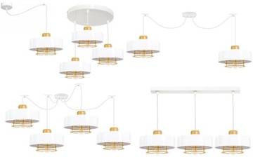 LOFT SPIRO 3 бело-золотой потолочный подвесной светильник