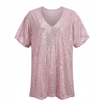 ЭЛЕГАНТНАЯ СВОБОДНАЯ ЖЕНСКАЯ БЛУЗКА С ПАЙЕТКАМИ С КРАСИВЫМ ШАРМОМ