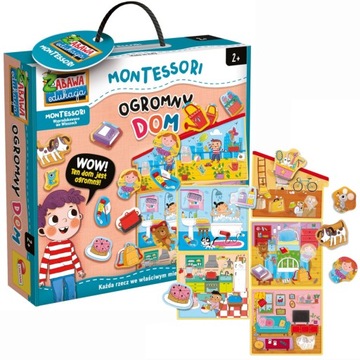MONTESSORI OGROMNY DOM 70cm 6 pokoików UKŁADANKA Lisciani