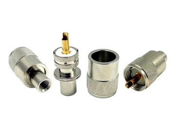 UC-1 PL-259/6 ПТФЭ/золотой штекер для RG-58 RF-5 H-155 позолоченного тефлонового кабеля
