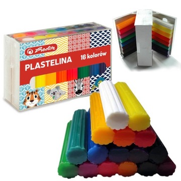 Plastelina Cute Animals 16kol x7cm kasetce HERLITZ