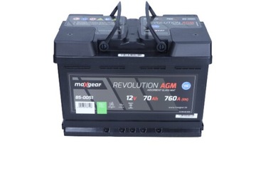 MAXGEAR AKUMULATOR 12V 70AH/760A L- 278X175X190 AGM