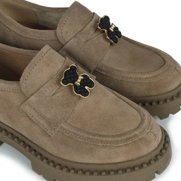 CHEBELLO 4241 МОКАСИНЫ С ДЕКОРАЦИЕЙ ИЗ КОЖИ ЗАМШИ БЕЖЕВЫЙ 38