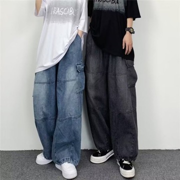 Женские винтажные уличные джинсы Y2K, мешковатые джинсы-карго, высокие