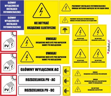 NOWE wymogi naklejki elektryczne FOTOWOLTAIKA PV
