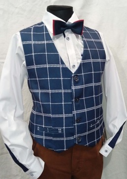 elegancka wizytowa KAMIZELKA chłopięca * 134 cm