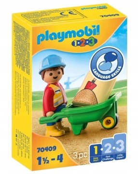 PLAYMOBIL 70409 PRACOWNIK BUDOWLANY Z TACZKĄ