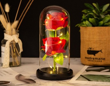 ВЕЧНАЯ РОЗА В СТЕКЛЕ, СВЕТЯЩИЙСЯ СВЕТОДИОД В ЧЕРНОЙ КОРОБКЕ, ПОДАРОК ​​НА ЖЕНСКИЙ ДЕНЬ
