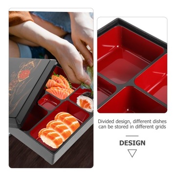 Японские лакированные квадратные контейнеры Bento с