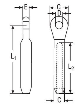 Наконечник KOL3 для веревки диаметром 3 мм.