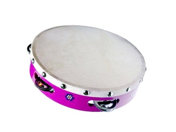 Tamburyno drewniane zróżowe 20cm TH8-5A Velton