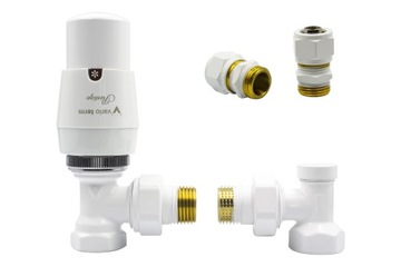 Zawory termostatyczne ELEGANT biały mat + Pex16mm