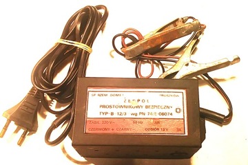 Prostownik zasilacz ładowarka mini mały 3A 12V AKU